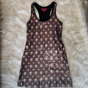 Betsey Johnson Skull Sequin Dress